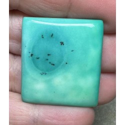 Rectangle 32x28mm Green Coloured Dendritic Opal Cabochon 68