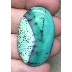 Oval 43x26mm Green Coloured Dendritic Opal Cabochon 70