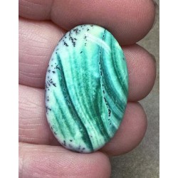 Oval 31x20mm Green Coloured Dendritic Opal Cabochon 71