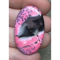 Oval 40x24mm Pink Coloured Dendritic Opal Cabochon 77