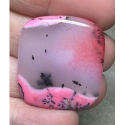 Rectangle 31x28mm Pink Coloured Dendritic Opal Cabochon 78