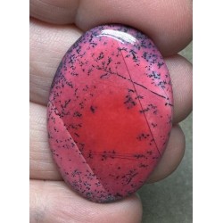 Oval 37x25mm Red Coloured Dendritic Opal Cabochon 80