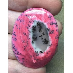 Oval 43x33mm Red Coloured Dendritic Opal Cabochon 83