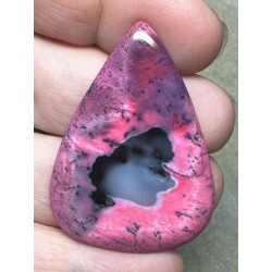 Teardrop 45x32mm Red Coloured Dendritic Opal Cabochon 89
