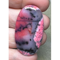 Oval 45x25mm Red Coloured Dendritic Opal Cabochon 90