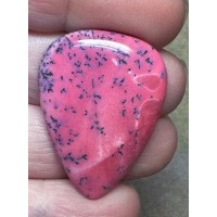Teardrop 36x26mm Red Coloured Dendritic Opal Cabochon 94