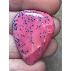 Teardrop 36x26mm Red Coloured Dendritic Opal Cabochon 94