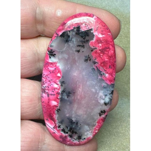 Oval 70x37mm Red Coloured Dendritic Opal Cabochon 102