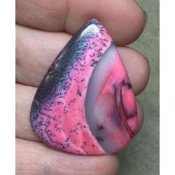 Teardrop 40x32mm Red Coloured Dendritic Opal Cabochon 105