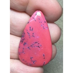 Teardrop 38x23mm Red Coloured Dendritic Opal Cabochon 111