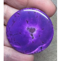 Round 38x38mm Purple Coloured Dendritic Opal Cabochon 126