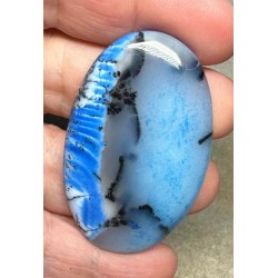 Oval 53x32mm Blue Coloured Dendritic Opal Cabochon 148
