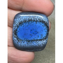 Rectangle 31x27mm Blue Coloured Dendritic Opal Cabochon 149