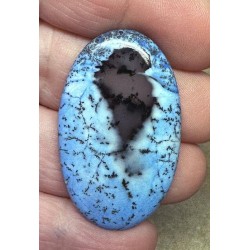 Oval 43x26mm Blue Coloured Dendritic Opal Cabochon 152