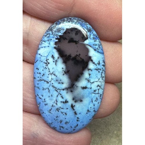 Oval 43x26mm Blue Coloured Dendritic Opal Cabochon 152