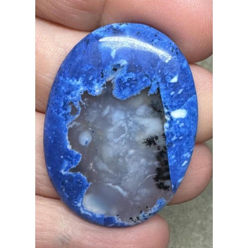 Oval 41x29mm Blue Coloured Dendritic Opal Cabochon 155