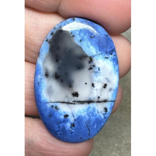 Oval 40x26mm Blue Coloured Dendritic Opal Cabochon 161