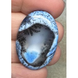 Oval 34x23mm Blue Coloured Dendritic Opal Cabochon 162