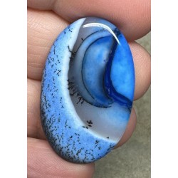 Oval 36x21mm Blue Coloured Dendritic Opal Cabochon 165