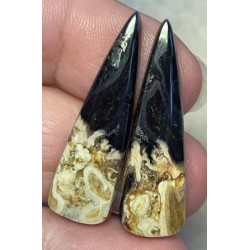 Freeform 35x11mm Indonesian Palm Root Cabochon Pair 05
