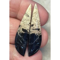 Freeform 38x9mm Indonesian Palm Root Cabochon Pair 19