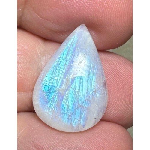 Teardrop 21x14mm Rainbow Moonstone Cabochon 74