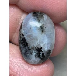 Oval 22x15mm Rainbow Moonstone with Tourmaline Cabochon 01