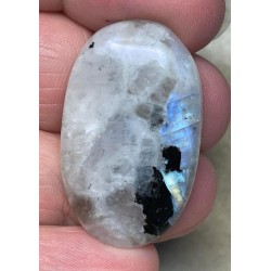 Oval 34x21mm Rainbow Moonstone with Tourmaline Cabochon 19