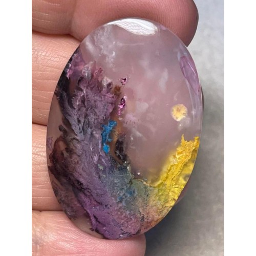 Oval 43x29mm Rainbow Plume Agate Cabochon 09