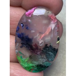 Oval 39x26mm Rainbow Plume Agate Cabochon 20