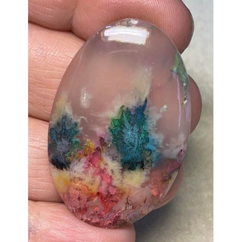 Oval 43x28mm Rainbow Plume Agate Cabochon 22