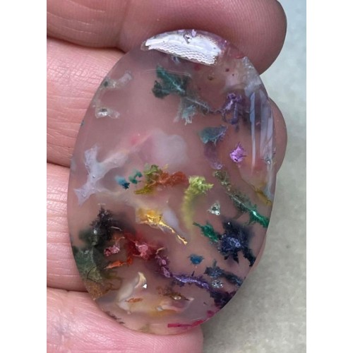 Oval 45x29mm Rainbow Plume Agate Cabochon 23