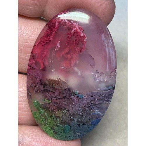 Oval 45x30mm Rainbow Plume Agate Cabochon 26