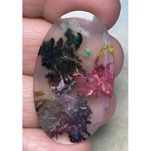 Oval 42x25mm Rainbow Plume Agate Cabochon 29