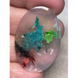 Oval 43x28mm Rainbow Plume Agate Cabochon 30