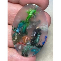 Oval 45x29mm Rainbow Plume Agate Cabochon 34