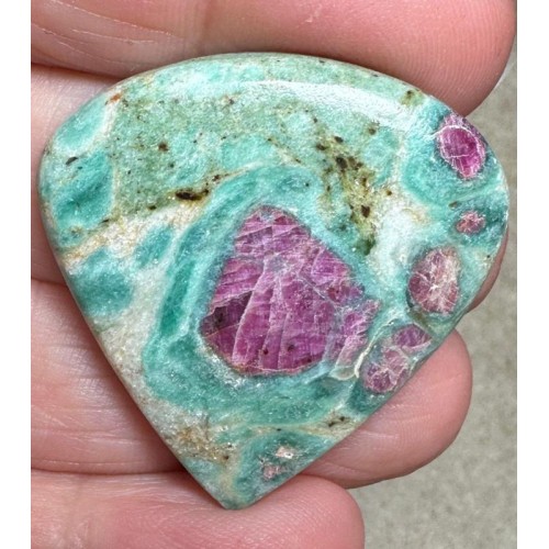 Teardrop 34x34mm Ruby Fuchsite Cabochon 34