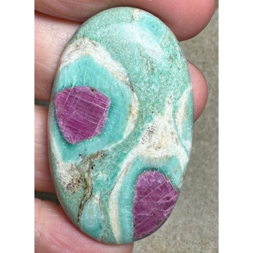 Oval 49x30mm Ruby Fuchsite Cabochon 35