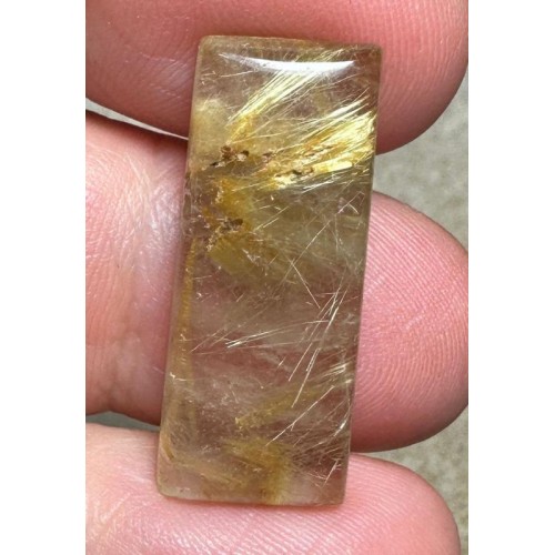 Freeform 27x11mm Curved Rutilated Quartz Cabochon 15