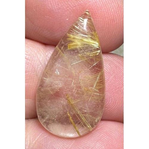 Teardrop 26x14mm Rutilated Quartz Cabochon 16