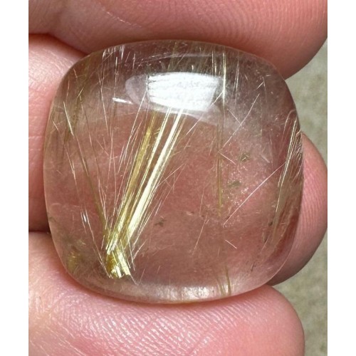 Freeform 20x20mm Rutilated Quartz Cabochon 19