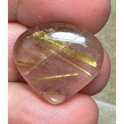 Teardrop 20x22mm Rutilated Quartz Cabochon 24