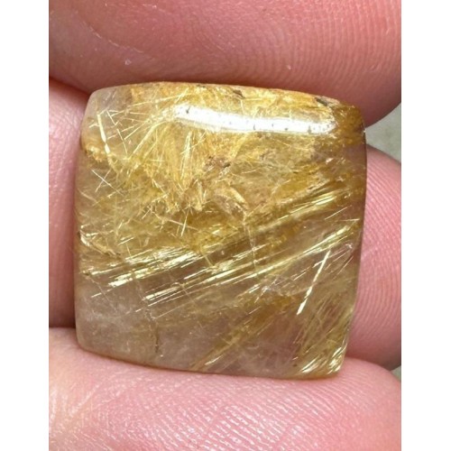 Square 17x17mm Rutilated Quartz Cabochon 32