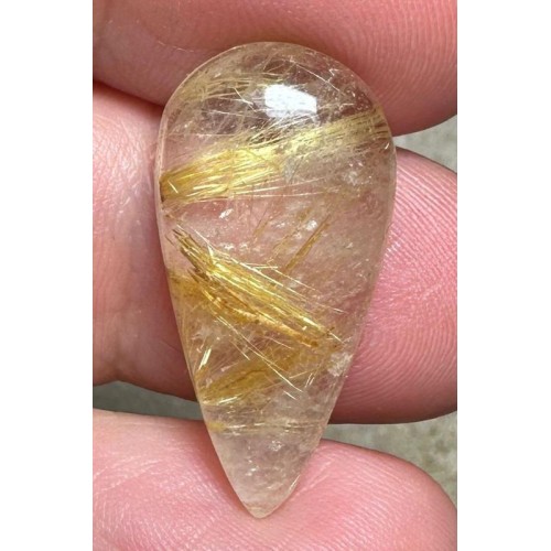 Teardrop 26x13mm Rutilated Quartz Cabochon 33