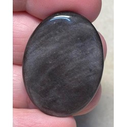 Oval 34x26mm Silver Sheen Obsidian Cabochon 26