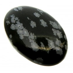 Oval 36x23mm Snowflake Obsidian Cabochon 06