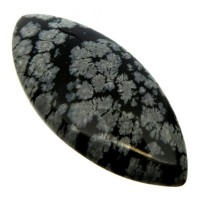 Marquise 52x22mm Snowflake Obsidian Cabochon 09