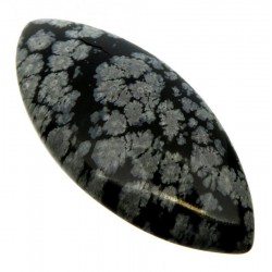 Marquise 52x22mm Snowflake Obsidian Cabochon 09