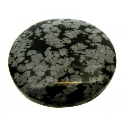 Round 33x33mm Snowflake Obsidian Cabochon 13