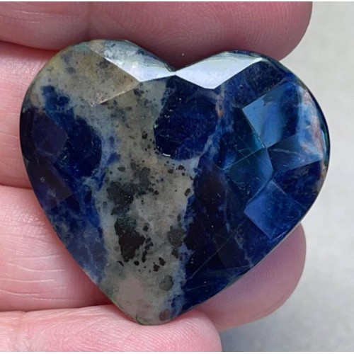 Heart 31x34mm Faceted Sodalite Cabochon 03